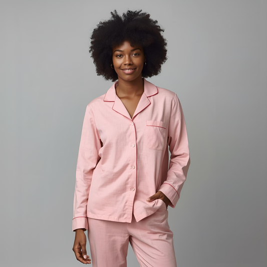 LUNA | Soft Pink Cotton Pajama Set